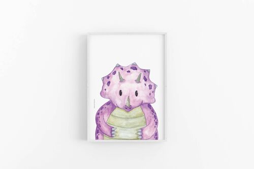 Purple dinosaur print, Nursery Poster , SKU055