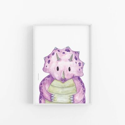 Purple dinosaur print, Nursery Poster , SKU055