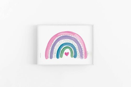 Rainbow art print, pink rainbow,nursery print , SKU061