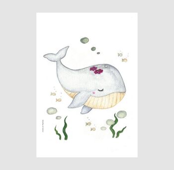 Wale art print, Nursery Poster, Under The Sea , SKU071 1