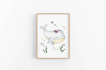 Wale art print, Nursery Poster, Under The Sea , SKU071 3