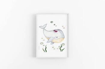 Wale art print, Nursery Poster, Under The Sea , SKU071 4