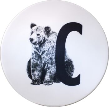 Tableau à lettres C avec ours 1
