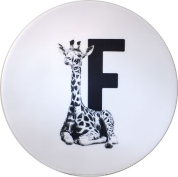 Tableau à lettres F avec Girafe 1