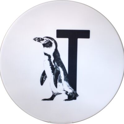 Tablero de letras T con Pingüino