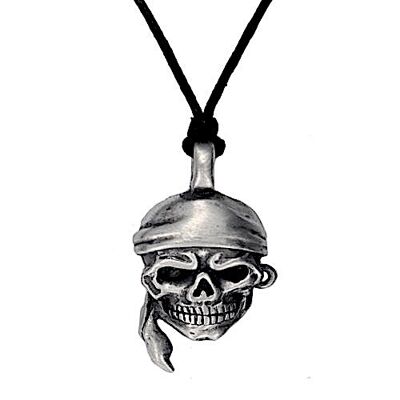 The Buccaneer Screaming Skull Pewter Necklace PWP433