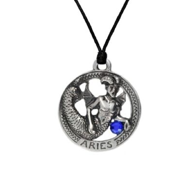 Pewter Aries Zodiac Necklace PWP1910
