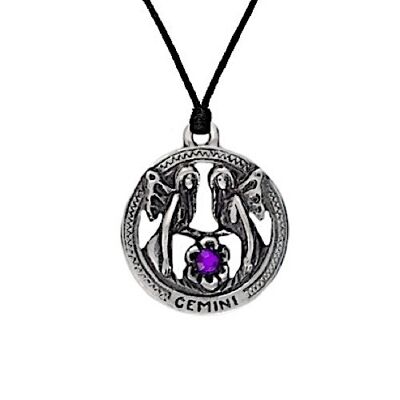 Pewter Gemini Zodiac  Necklace PWP1912