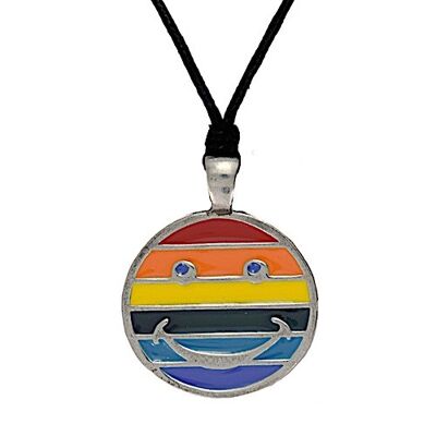 LGBTQ Rainbow Smiley Necklace