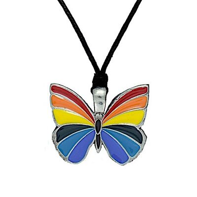 LGBTQ Rainbow Butterfly Necklace