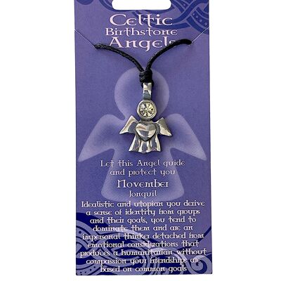 November Birthstone Angel Necklace