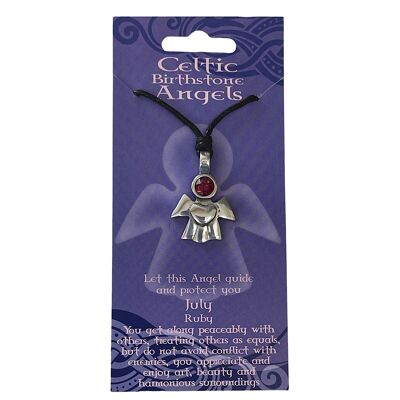 July Birthstone Angel Necklace