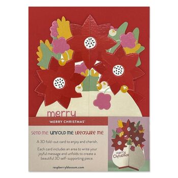 Carte florale dépliante 3D "Joyeux Noël" 1