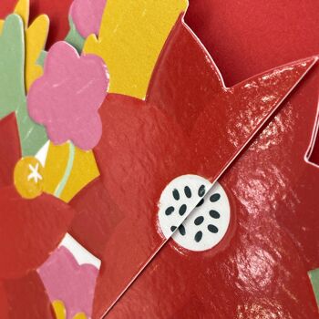 Carte florale dépliante 3D "Joyeux Noël" 3