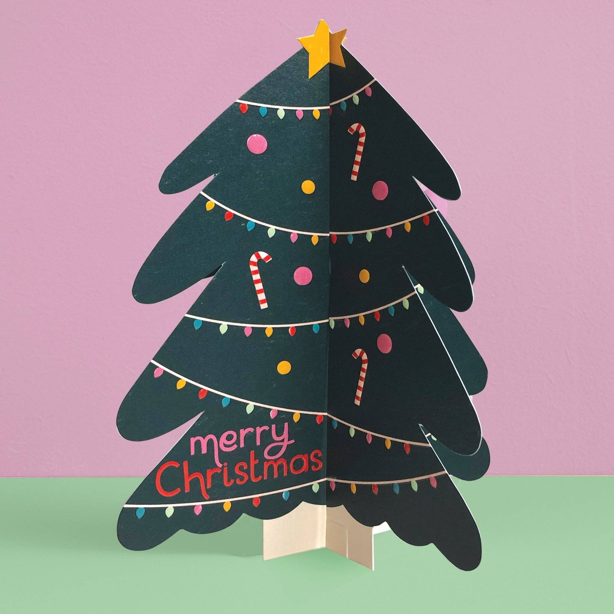Merry Christmas' 3D fold-out festive tree