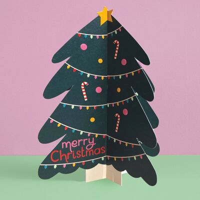 Albero festivo pieghevole 3D di Buon Natale