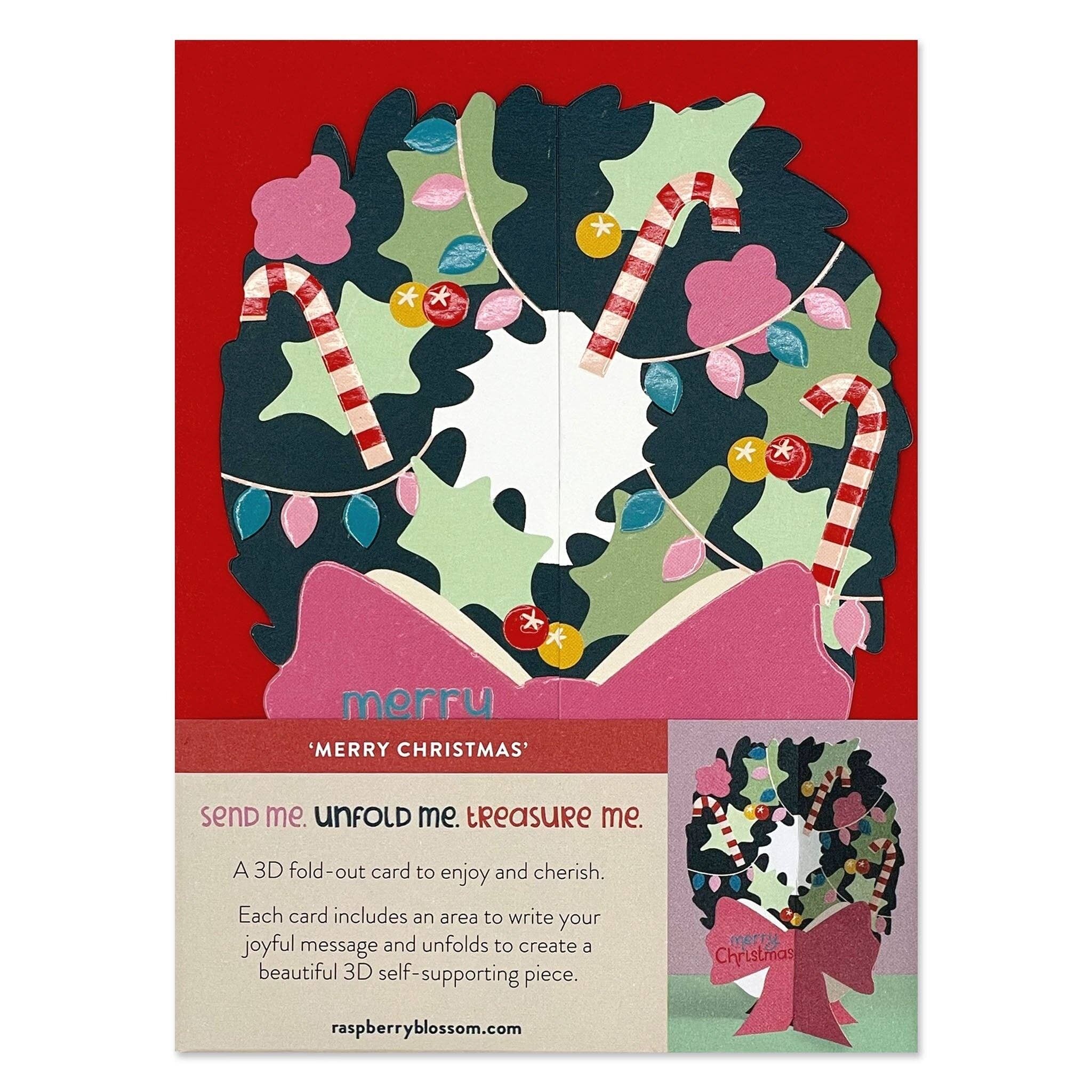 Cartolina di Natale pieghevole 3D di Merry Christmas