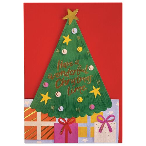 'Have a wonderful Christmas time' tree Christmas card