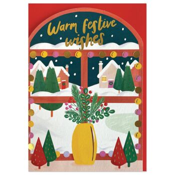 Carte de Noël apaisante "vœux festifs chaleureux" 1