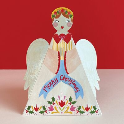 Tarjeta de Navidad 'Ángel plegable en 3D'