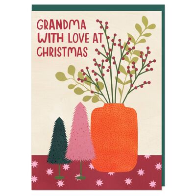 'Grandma with love at Christmas' Christmas card