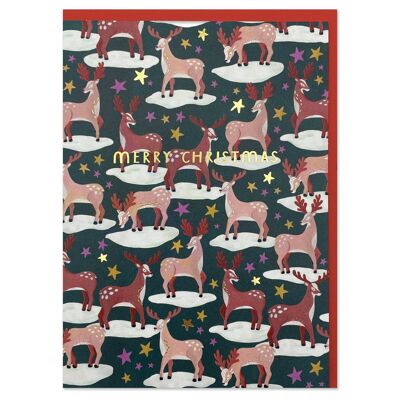 'Merry Christmas' reindeer Christmas card