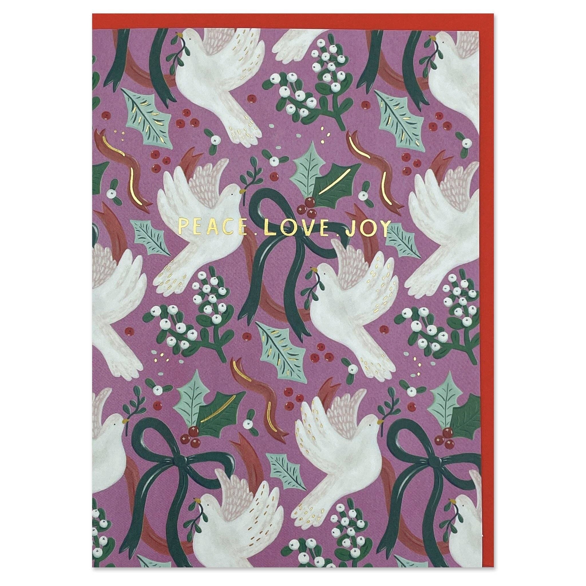 'La pace. Amore. Cartolina di Natale di Joy