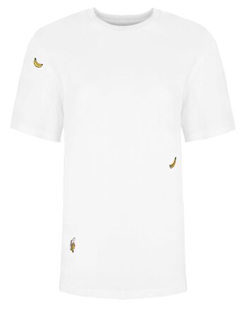 T-Shirt Brodé Bananes Blanc Homme 4