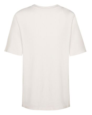 T-Shirt Recyclé Broderie Abeille Blanc 5