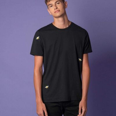 Bee Embroidered T-Shirt Black