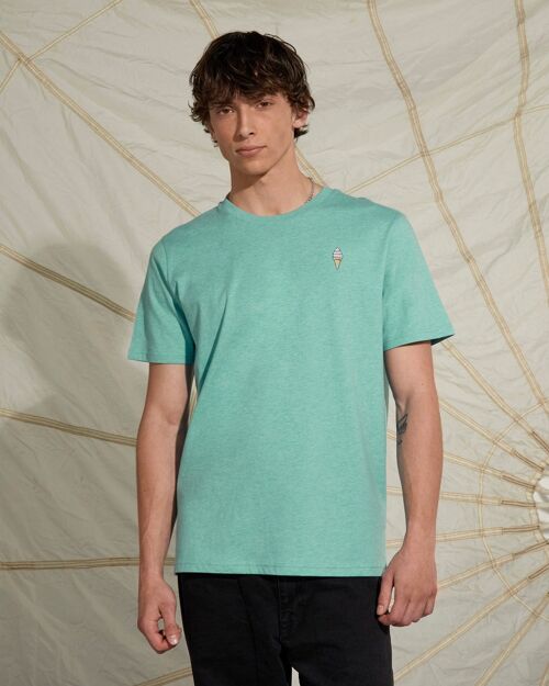 Ice Cream Embroidered T-Shirt Heather Green