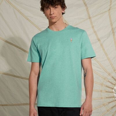 Ice Cream Embroidered T-Shirt Heather Green