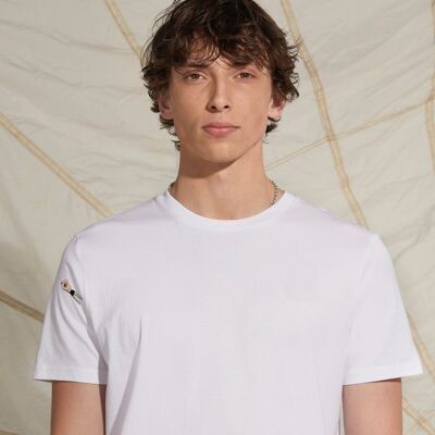 Schwimmer Besticktes T-Shirt Weiß