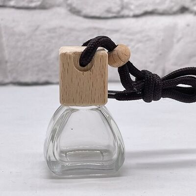 Glass and Wooden Top With Black String Car Diffuser Freshener