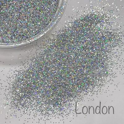 LONDON Limited Edition HIGH SPARKLE Silver Fine Glitter - 10g Cos