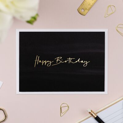 Black Happy Birthday Card