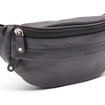 Safekeepers Leather Waist Bag - Fanny Pack - Pouch Bag - Women's Waist Bag - Men's Waist Bag - Large Leather - Black