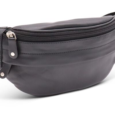 Safekeepers Leather Waist Bag - Fanny Pack - Pouch Bag - Women's Waist Bag - Men's Waist Bag - Large Leather - Black