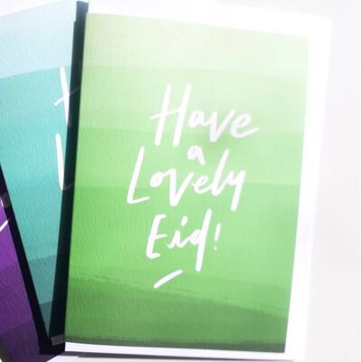 Contemporary Eid Card - 6 Colour Options - Colourful Waves F