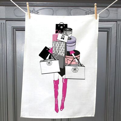Shopping Girls- Shopaholic Tea Towel