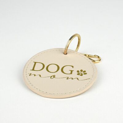 "Dog mom" key ring - Beige