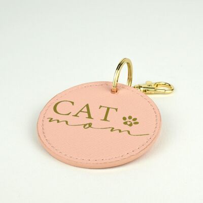 "Cat mom" key ring - Pink