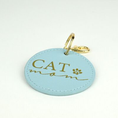 "Cat mom" key ring - Blue