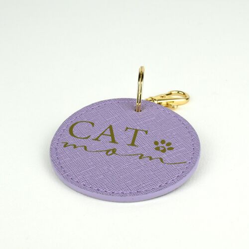 Porte clefs "Cat mom" - Violet
