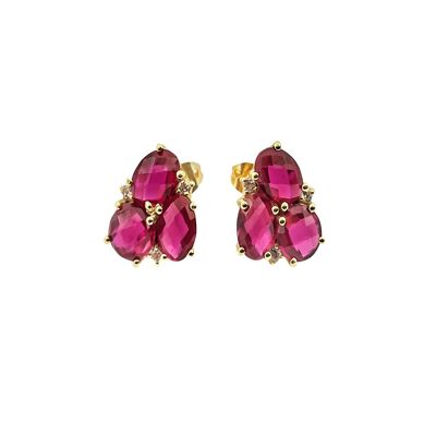 Pendientes Avni Fucsia dorado