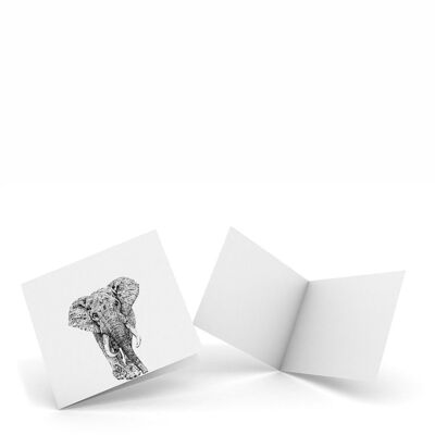 Éléphant - Paquet de 4 cartes de correspondance