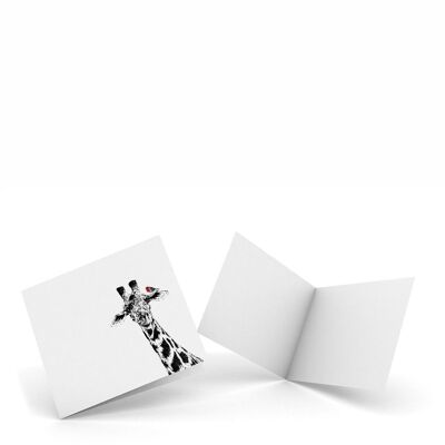 Giraffe & Rotkehlchen - Packung mit 4 Grußkarten