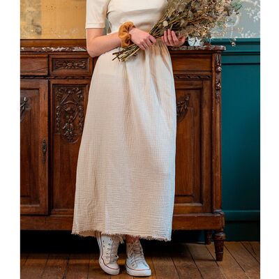 Long cotton gauze skirt Woman Chantilly