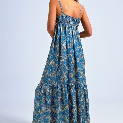 Strandkleid in blauem Paisley