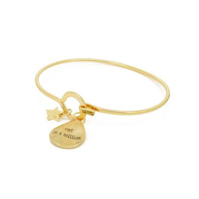 Bracciale rigido "Uno su un milione" in oro opaco